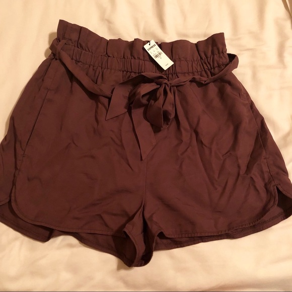 high waisted sash tie shorts